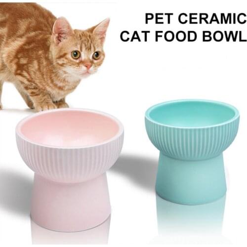 Strong Bearing Capacity Pet Food Bowl Heighten Splash-proof Dogs Dishes Ceramic Protect Cervical Spine Cats Bowl Pet Supplies