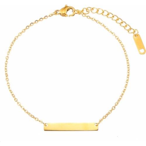 Fashion Engraved Name Bracelet Custom Date Gold Chain Personalized Initial Bracelet for Women Jewelry Private Making Gift