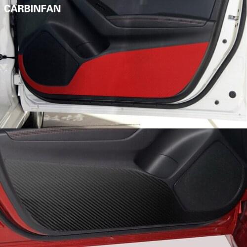 Car Styling Side Door Inner Decal Anti-kick Protective Carbon fiber Flim Sticker 4Pcs/Set For Mazda 3 Axela 2014 2015 2016
