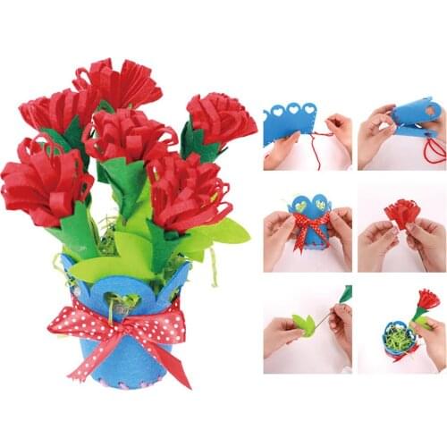 DIY Non-woven Flowers Pot Sunflower Handmade Sewing Educational Kids Toy Wedding Decor DIY Sewing Craft Supplies