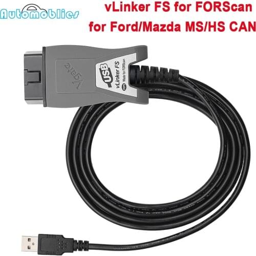 OBD2 Vgate Vlinker FS ELM327 USB Car Diagnostic Tool for Ford FORScan OBD2 Automotive Scanner MS/HS CAN for Mazda PK OBDLink EX