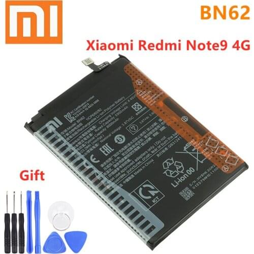 Xiao Mi Original 6000mAh BN62 Phone Battery For Xiaomi Redmi Note9 4G High quality Batteries With Tools+Tracking number