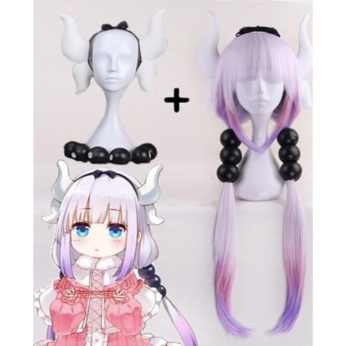 Miss Kobayashis Dragon Maid Cosplay Wig Kanna Kamui Heat Resistant Synthetic Halloween Kobayashi San Chi No Maid Dragon Wigs