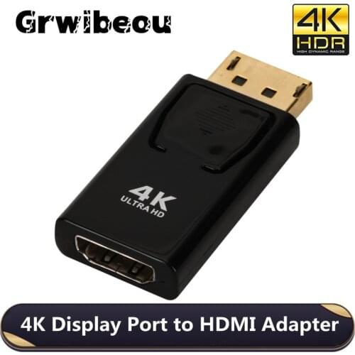 4K DP Display Port to HDMI Adapter DP Male to HDMI Female Video Audio Converter for PC Laptop Projector DisplayPort to HDMI