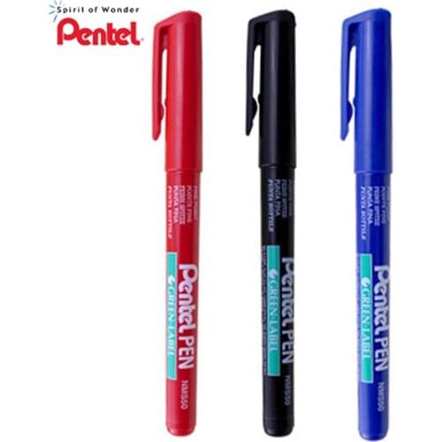 6 Pieces Pentel NMS50 marqueur permanent GREEN-LABEL Pen Marker Pen 1.0m Japan Black/Blue/Red Colors for Choose