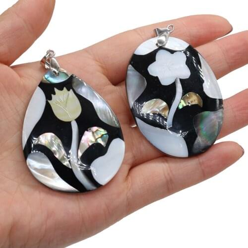 Natural Shell Pendants Drop shape Mother of Pearl Abalone Shell Exquisite charms For jewelry making DIY Necklace accessories