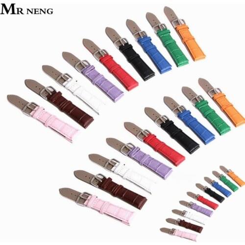 MR NENG Alligator Grain Genuine Leather Wristwatch Band Watch Strap 12 14 16 18 20 22mm watchband 22mm strap watch mens Watch