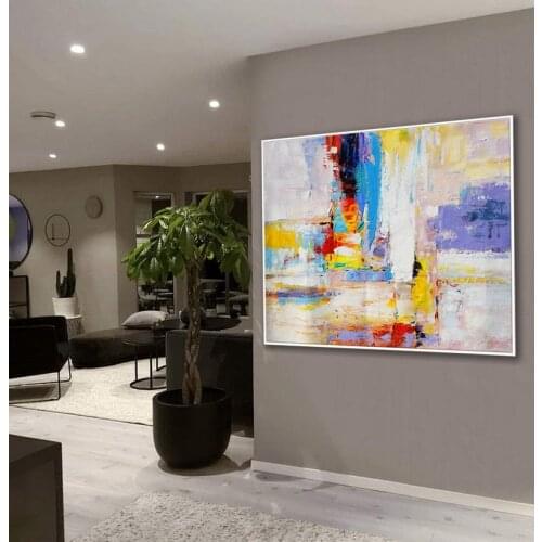 Handmade Acrylic Painting Modern Contemporary Palette Knife Art Work Abstract Artwork Large Wall Art Office Living Room Decor