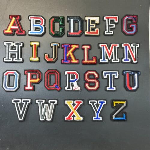 Self-Adhesive Letter Patches for Clothing Mixed 3D English Alphabet Embroidered Badge Velcro Stickers