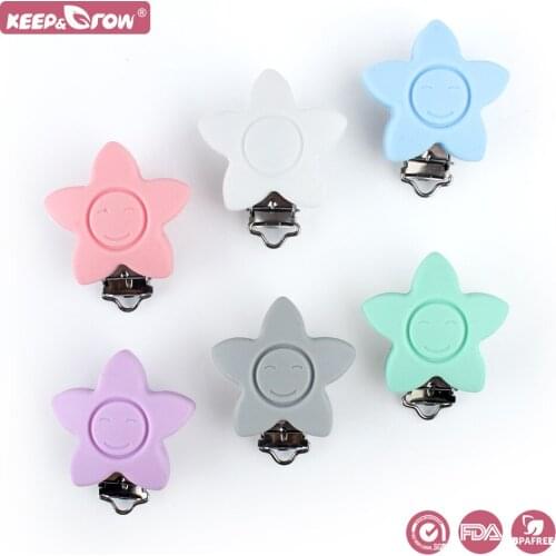 Keep&Grow Silicone Nipple Chain Clips Baby Teething Toys DIY Pacifier Pearl Necklace Set of Silicone Beads Accessories Oral Care