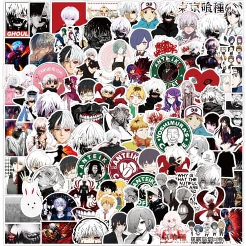 10/50/100pcs/pack Japanese Anime Tokyo Ghoul Stickers for Refrigerator Cars Helmet Gift Box Bicycle Guitar Notebook Skate Trunk
