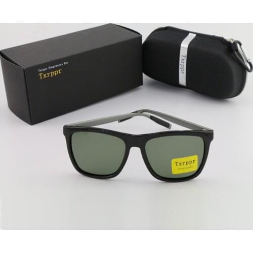 Txrppr Polarized Sunglasses Men Brand Designer Driving Glasses Bright Black Frame 60mmWomen Sun Glasses For UV400 with box