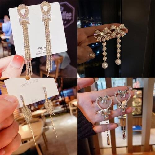 XIYANIKE Multi-style Long Tassel Dangle Earrings For Women Alloy Heart Pearl Drop Earrings 2021 New Fashion Party Gift Jewelry