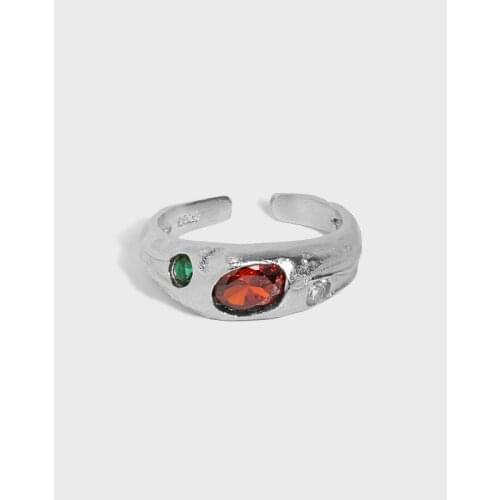 Real 925 Sterling Silver Red Pink Cubic Zirconia Rings For Women Fine Jewelry, Elegant Wedding Ring Woman Finger Accessories