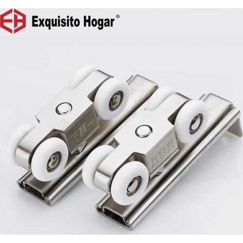 Stainless Steel 304 Kitchen Balcony Door Cabinet Hard Pulley Sliding Door Wheel Mute Four Round Hanging Rail Track Wheel