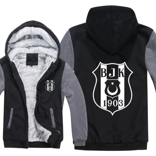 Winter Turkey Besiktas Hoodies Men Fashion Coat Pullover Fleece Liner Jacket Besiktas Sweatshirts Hoody