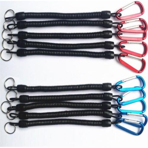 1pc Fishing Lanyards Boating Ropes Retention String Fishing Rope With Camping Carabiner Secure Lock Fishing Tools Accessories