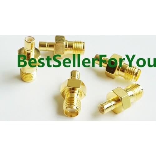 1Pcs SMB Male Plug To SMA Female Jack Straight RF Connector Adapter For Antenna RouteBrass