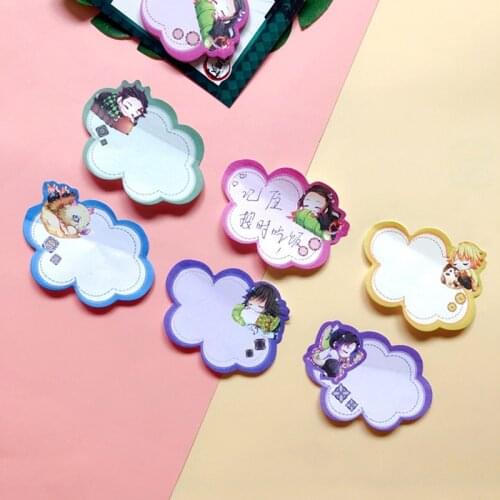 1PC Japanese Anime Demon Slayer Memo Pad Bookmark Mini Memo PadSticky Notes Bookmark Child Student Kawaii Gift Stationery