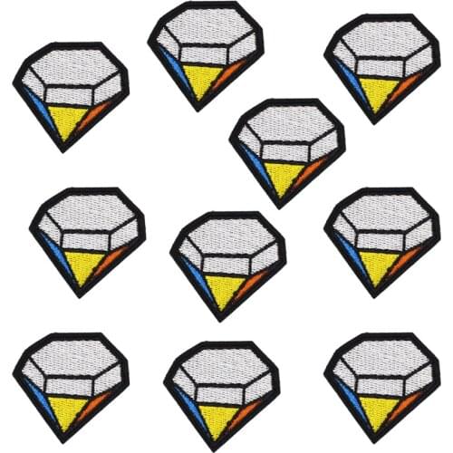 10pcs colorful diamond embroidered patches for clothing iron on patches for clothes badges clothes iron-on patches for jeans