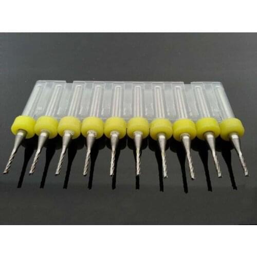 10pcs PCB milling cutter 1.0 mm - 2.0 mm fish tail milling cutter corn milling cutter tungsten carbide mini end mill engraving