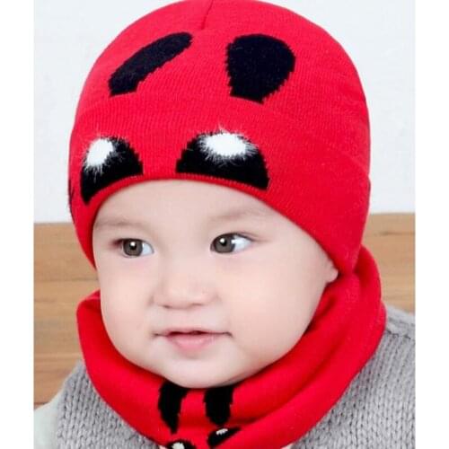 2Pcs Baby Hat Scarf Set Bear Cat Winter Spring Autumn Warm Knit Baby Cap Bonnet Kids Hat Boy Girl Caps Boys Girls Crochet Beanie