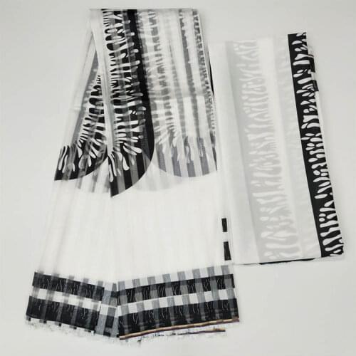 2020 Hot Sale African Printed Organza ribbon Fabric thick Ribbon fabric silk fabric for Garment Material 6 yards ! P10609