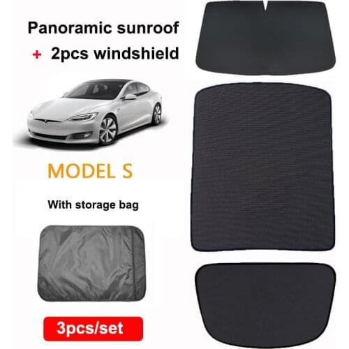 Models Skylight For Tesla Model S Sunshade Sunroof Sunscreen Foldable Mesh UV Insulation Shade Modified Auto Car Accessories