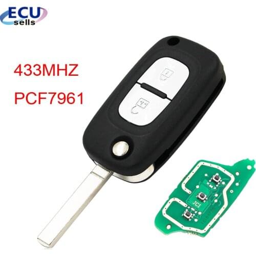 2B Folding Remote Key For Renault Clio 3 Kangoo Master 433MHZ PCF7961 Chip