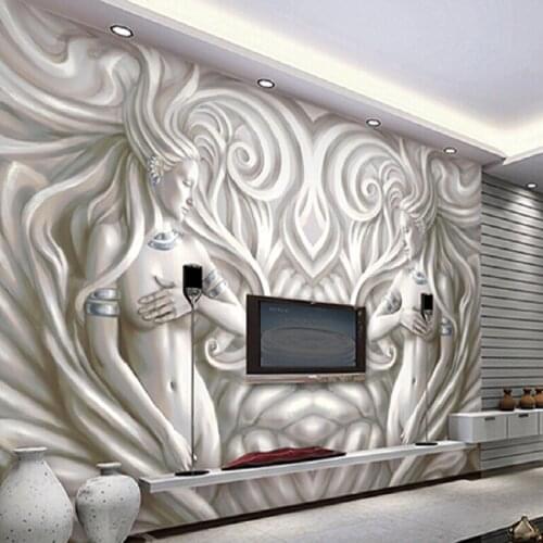 3d papel de parede Embossed Ciment Sexy Lady 3d wall murals wallpaper for Living room TV background 3d Photo mural Figure Murals