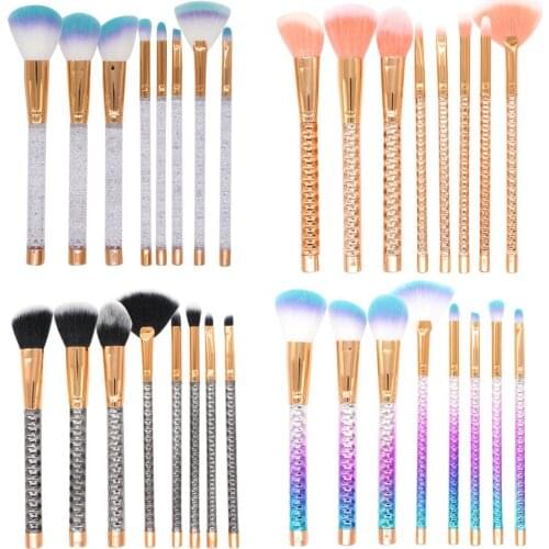 7pcs/Set Makeup Brushes newest Honeycomb Cosmetic Face Foundation Power Eyeshadow Blush Make Up Brush Kit Maquiagem Cotton Pad