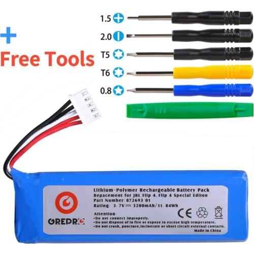 3200mAh GSP87269301 battery for JBL Flip 4 Flip4, Flip 4 Special Edition