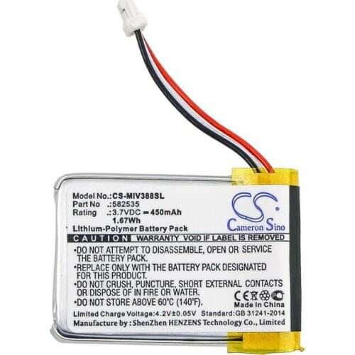 Cameron Sino 450mAh battery for ABEE M3 V31 V35 V51 for HP F210 F300 F310 F520 F520G for MIO Mivue 388 (1ICP6/26/36) 582535