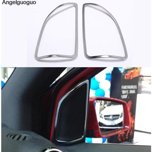 Angelguoguo Car Styling Chrome Door Speaker Frame Decoration Trim Sticker For 2012-2016 Mercedes Benz B Class B200 B260