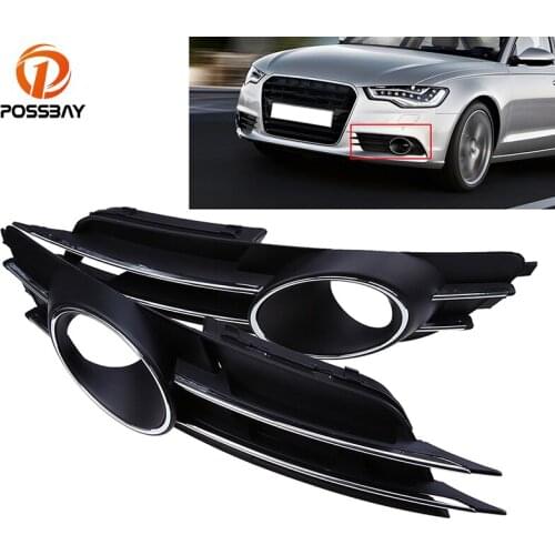 POSSBAY Automobiles Car Lower Bumper Grille Cover Decoration for Audi A6 C7 Sedan/Avant 2011-2015 Pre-facelift Car Styling