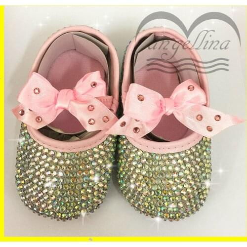 Free shipping princess rhinestone pink baby Shoes handmade pearl baby toddler bling bling shoes lovely fashion baby girl shoes