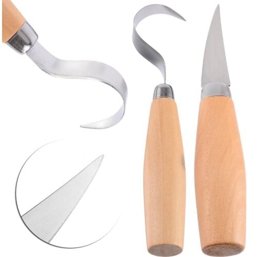 2pcs Woodworking Spoon Carving Tool Carving Curved Cutter Knife Chisel Stainless Sharp For DIY Woodcraft Sculptural Professional