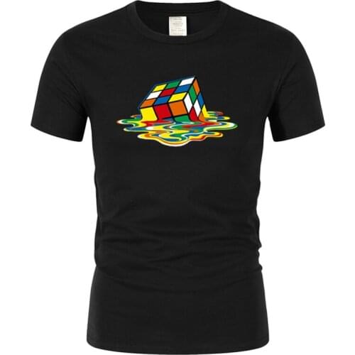 Mens Harajuku Casual High Quality100%Cotton Short Sleeve TShirt Magic Square Printing O-Neck T-Shirt Casual Hip Hop T Shirt