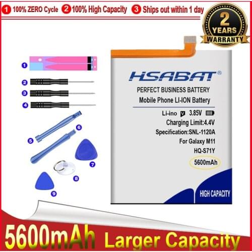 HSABAT 0 Cycle 5600mAh HQ-S71Y Battery for Samsung Galaxy M11 High Quality Mobile Phone Replacement Accumulator