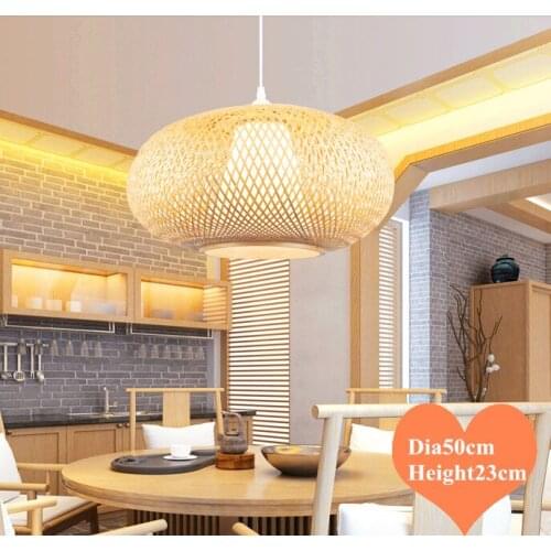 Classical rustic hand knitting bamboo round Pendant Lights Modern vintage E27 LED lamp for porch&parlor&stairs&corridor LHDD025