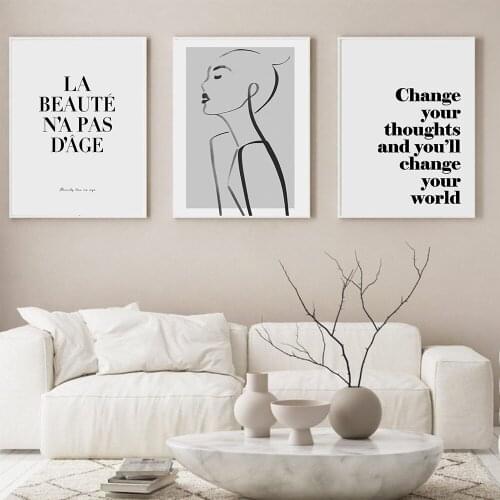 Minimalist Abstract Black and White Lines Canvas Painting Wall Art Nordic Posters and Prints Wall Pictures for Living Room Decor