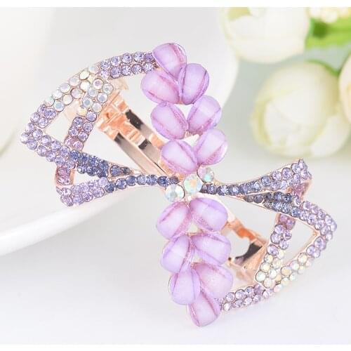 EASYA Fashion Sparkling Rhinestone Crystal Bowknot Barrettes Hairpin Elegant Design Hair Clip Hair Accessories Ornaments