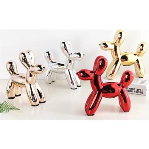 Novelty Nordic Ceramic Balloon dog coin bank Ins Desktop decoration Creative Money box for kids Wedding birthday gift saving box