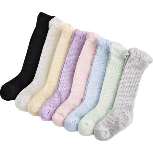 2021 New Arrival Spring Autumn Baby Girl Cute Socks Baby Cotton Striped Meias 10 Color Breathable Socks Soft Newborn Sokken