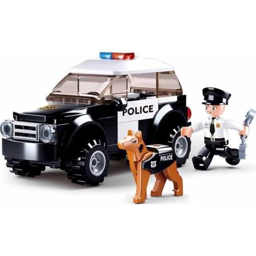 New SLuban Police Series Patrol Police Building Block Military Minifigures Educational Childrens Toys For Kids Birthday Gift