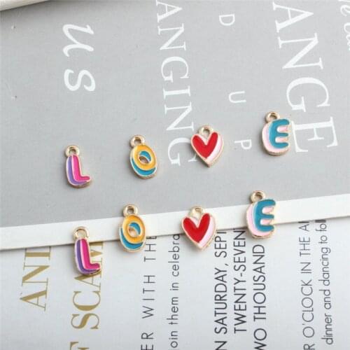 Wholesale 100pcs/lot alloy drop oil cartoon love letter shape metal floating locket charm diy jewelry earring/bracelet accessory