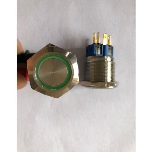 Original new 100% button self locking switch with lamp GQ25-11ZE/G24V with lock switch opening 25mm