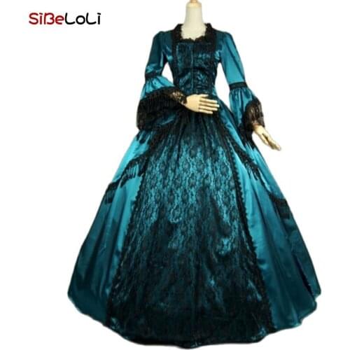 Renaissance Fair Marie Antoinette Fantasy Princess Dress Gothic Steampunk Victorian Ball Gown Reenactment Theater Costume