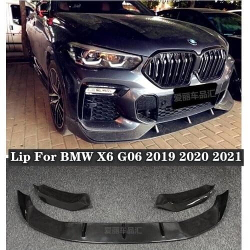 High Quality Carbon Fiber Car Bumper Front Lip Diffuser Cover Protector Fits For BMW X6 G06 2019 2020 2021
