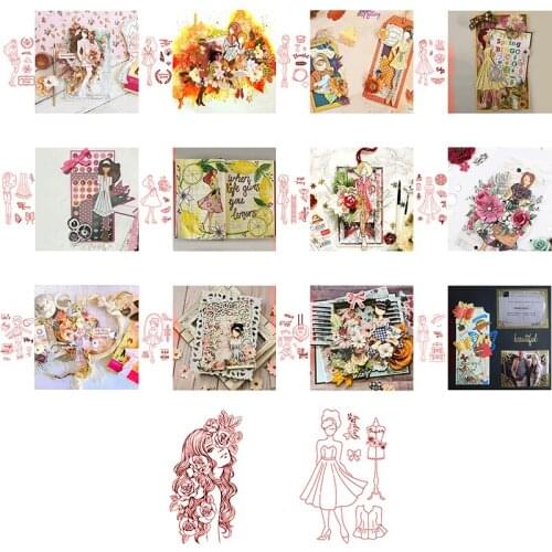 Clear Stamps Decent Lady Childish Little Girl Various Hairstyle Costumes Garland Butterflies Entertainment Happy Hours 2020